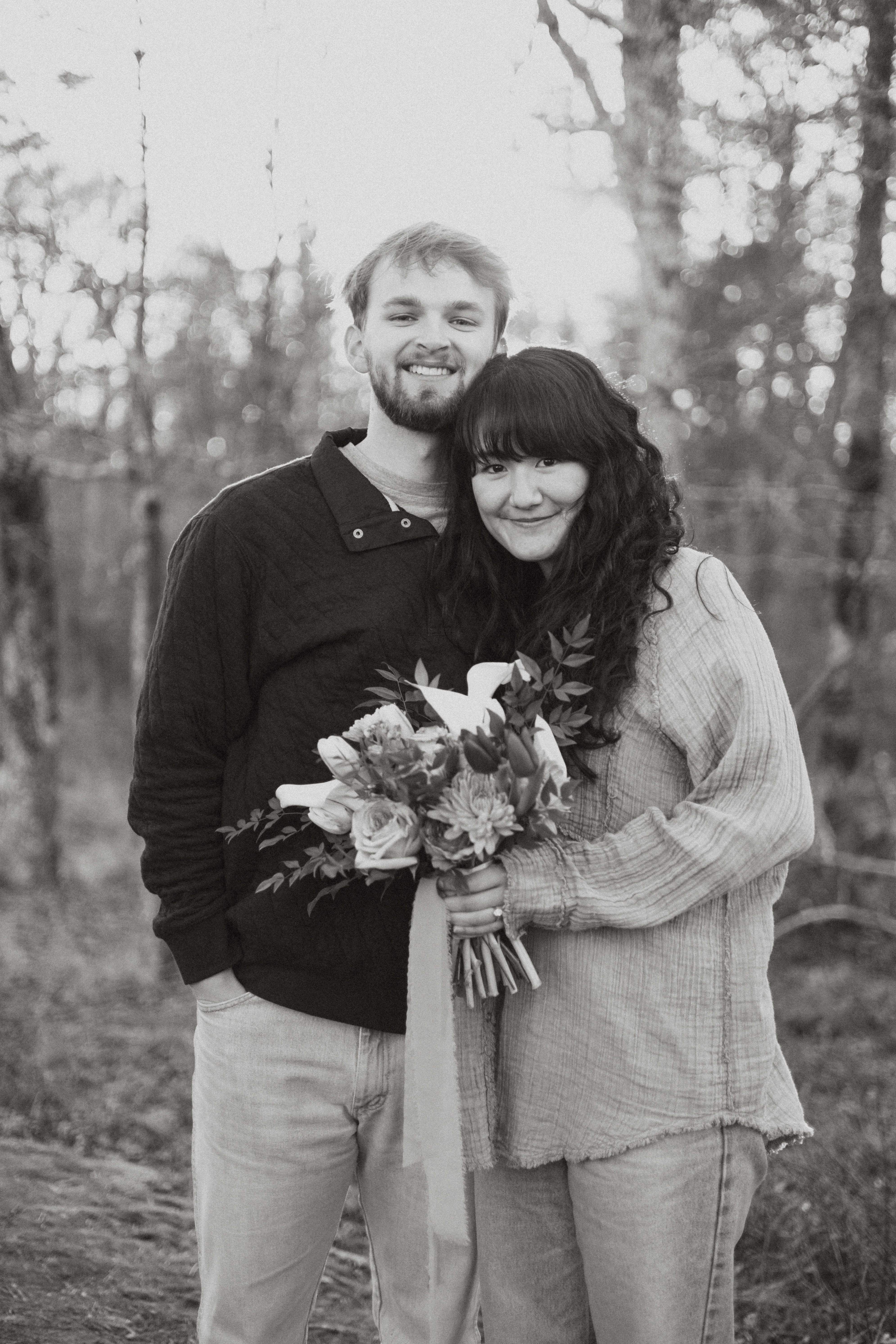 Abby and Jacob with bouquet