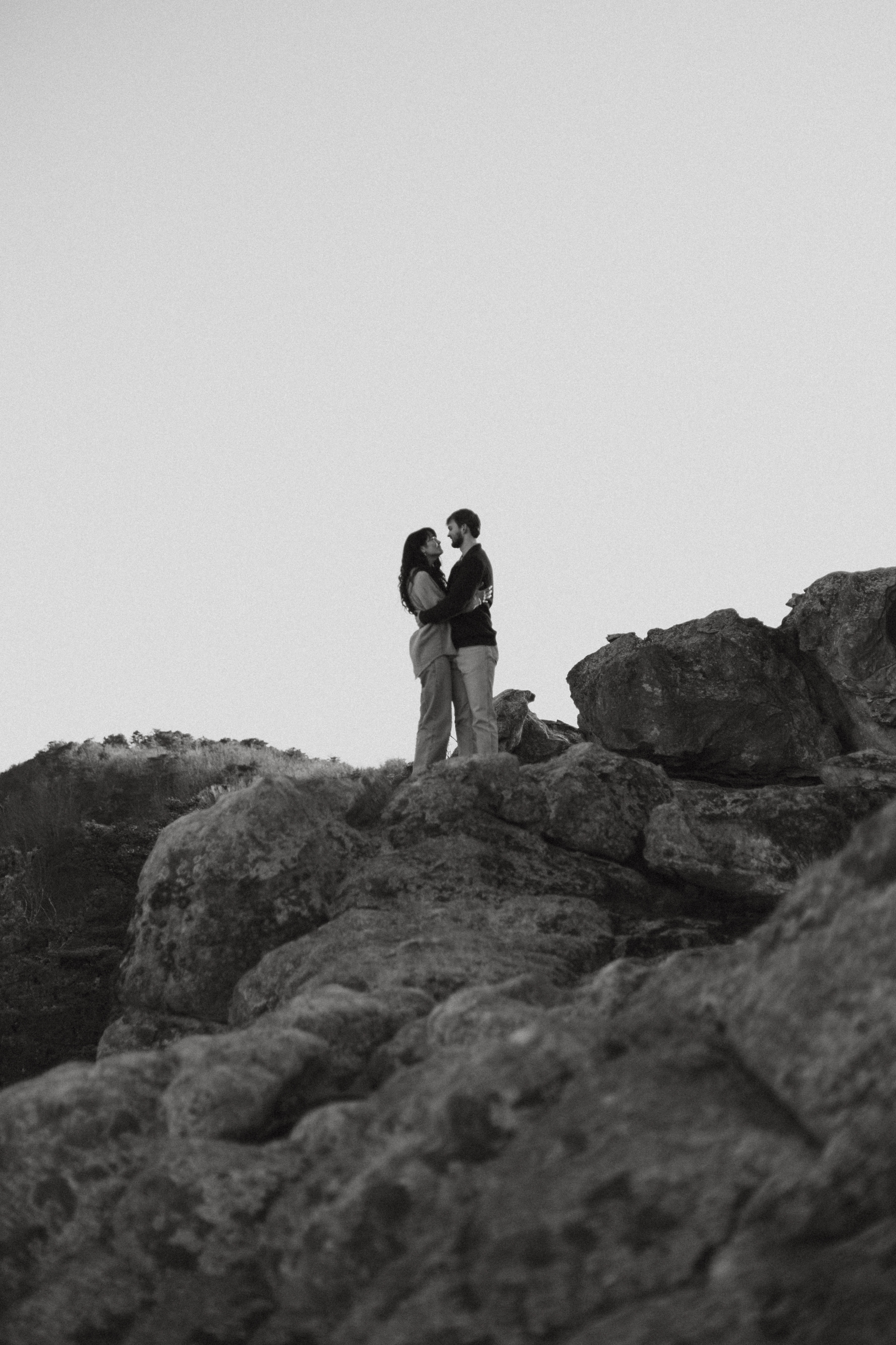 Silhouette on the rocks